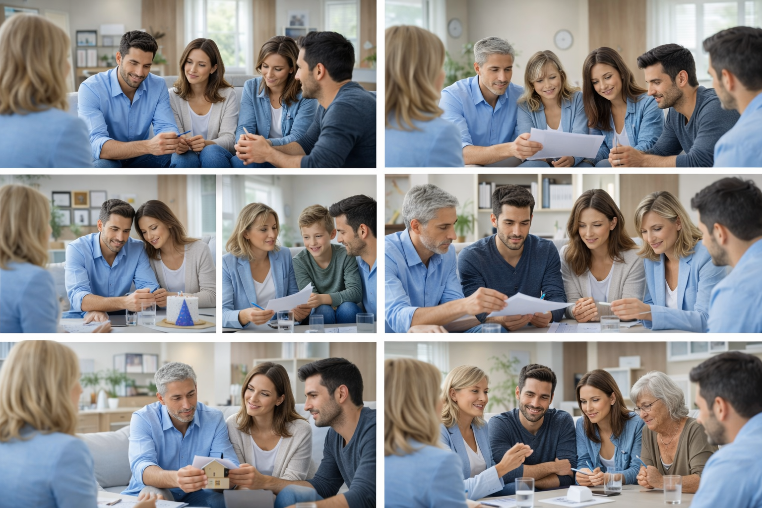 Illustration of a family sitting together, having a calm conversation